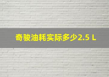 奇骏油耗实际多少2.5 L